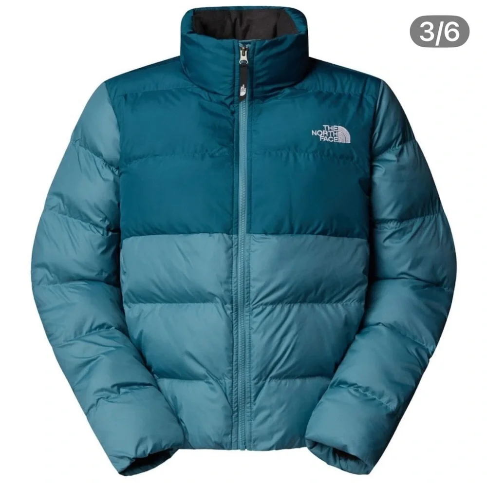 The North Face Insulated Puffer Jacket 550-Down Reversible Teal Girl’s XL 18